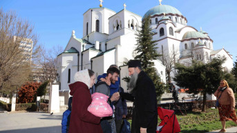 Porfirije sa porodicom iz Ukrajine Porfirije sa porodicom iz Ukrajine