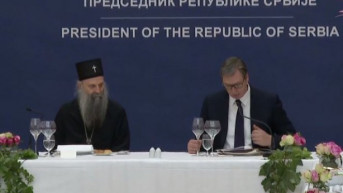 Aleksandar Vučić i patrijarh Porfirije Aleksandar Vučić i patrijarh Porfirije