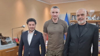 Dritan Abazović i Edi Rama sa Vitalijem Kličkom Dritan Abazović i Edi Rama sa Vitalijem Kličkom
