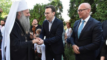 Petar Petković i Patrijarh Porfirije u Gračanici Petar Petković i Patrijarh Porfirije u Gračanici