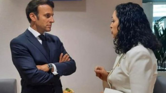 Vjosa Osmani i Emanuel Makron