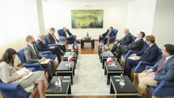 Aljbin Kurti i Besnik Bisljimi sa amabasadorima Kvinte i Suniogom
