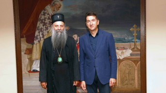 Patrijarh Porfirije i ambasador Srbije u Grčkoj Dušan Spasojević