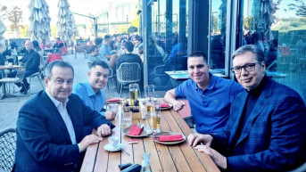 Ivica Dačić i Aleksandar Vučić sa sinovima Ivica Dačić i Aleksandar Vučić sa sinovima
