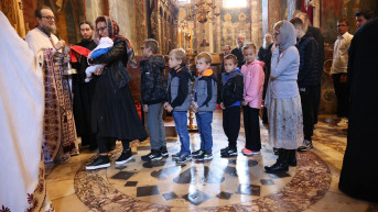 Liturgija u manastiru Visoki Dečani