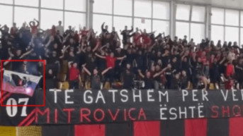 Navijači zapalili srpsku zastavu
