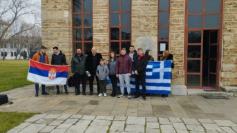 Miloš i Stefan sa predsednikom "Matice Grka u Srbiji"