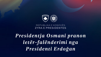 Vjosa Osmani Redžep Tajip Erdogan pismo zahvalnost Predsedništvo Kosova