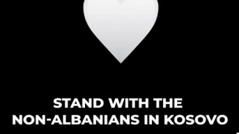Stand with no Albanians