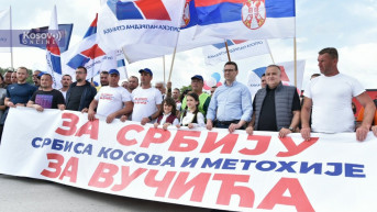 Petar Petković i Milan Radoičić sa Srbima iz Leposavića i Severne Mitrovice