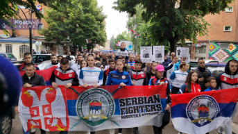 Šetnja podrške uhapšenim Srbima u Severnoj Mitrovici Šetnja podrške uhapšenim Srbima u Severnoj Mitrovici