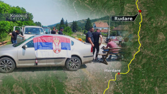 Rudare - blokada puta prema prelazu Merdare