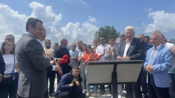 Aljbin Kurti i Jorn Rode na otvranju parka