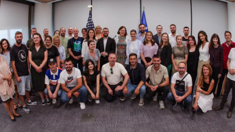 Novinari i snimatelji u ambasadi SAD u Prištini