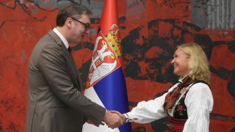 Aleksandar Vučić i Kristin Melos