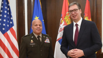 Predsednik Aleksandar Vučić i general-major Džon Heris, komandant Nacionalne garde Ohaja