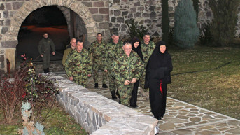 General Mojsilović u poseti manastiru Žiča General Mojsilović u poseti manastiru Žiča