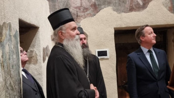 Vladika Teodosije i Dejvid Kameron u Gračanici
