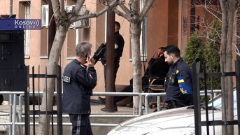 Pripadnici Euleksa ispred opštinske zgrade u Leposaviću