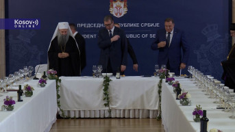 Aleksandar Vučić, patrijarh Porfirije i Milorad Dodik 