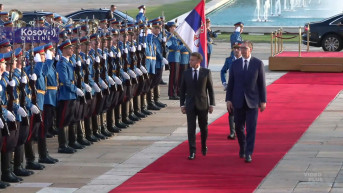 Aleksandar Vucic i Emanuel Makron, doček Palata Srbija