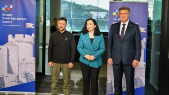 Volodimir Zelenski, Vjosa Osmani i Andrej Plenković