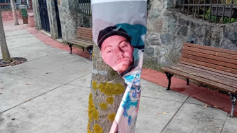 Pocepani plakat na severu Kosova