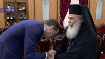 Đurić sa jerusalimskim patrijarhom