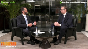 Donald Trump Jr. and Aleksandar Vucic
