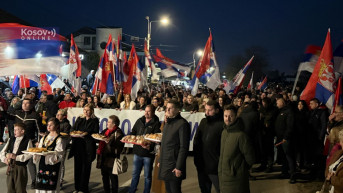 Srbi sa Kosova u Kraljevu, doček