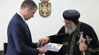 Đurić sa poglavarom Koptske pravoslavne crkve Tavadrosom Drugim