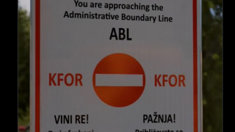 Kfor znak upozorenja na administrativnoj liniji 