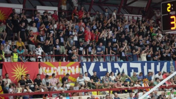 Navijači na utakmici Severna Makedonija - Rumunija
