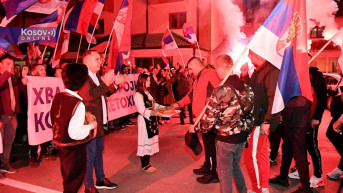 Kod Ušća doček za Srbe pešake sa Kosova