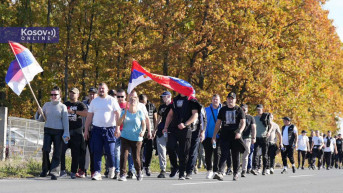 Srbi sa Kosova koji pešače