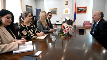 Državna sekretarka MSP Nevena Jovanović sa ambasadorom Albanije u Srbiji Bardiljom Čanajem