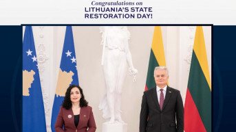 Osmani čestitala Nausedu i građanima Litvanije Dan obnove države