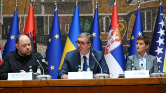 Aleksndar Vučić, Ruslan Stefančuk i Ana Brnabić