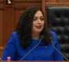 Vjosa Osmani u albanskom parlamentu