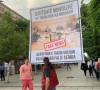 Akcija pripadnika Socijaldemokratske partije Kosova povodom sastanka u Briselu