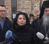 Ljiljana Šubarić na Božić u porti manastira Gračanica