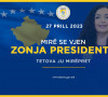 Bilbord za doček Vjose Osmani u Tetovu