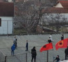 Zastava Albanije i OVK na igralištu u Orahovcu