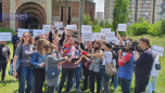 protesti studenata kod crkve Hrista Spasa u Prištini