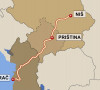 Mapa autoputa Niš-Priština-Drač