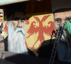 Mural blaženopočivšem patrijarhu Pavlu i mitropolititu Amfilohiju u Severnoj Mitrovici