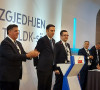 Haziri i Abdidžiku prilikom proglašenja rezultata za izbor novog predsednika DSK