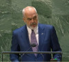 Premijer Albanije Edi Rama za govornicom Generalne skupštine UN