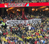 Švedska - utakmica - Transparent "Kosovo je Albanija"