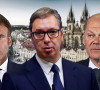 Vučić, Šolc i Makron